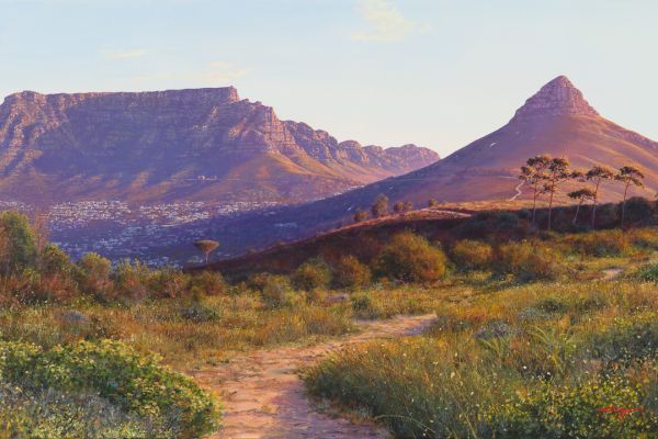 Sundowners On Signal Hill painting